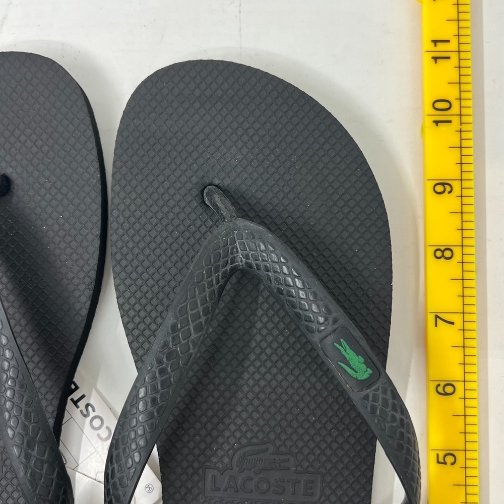 Lacoste Flip Flop Beach Sandals Black with Logo Men's US Size 8 VTG NWT - Picture 12 of 14